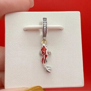 Pandora Silver and Red Fish Charm